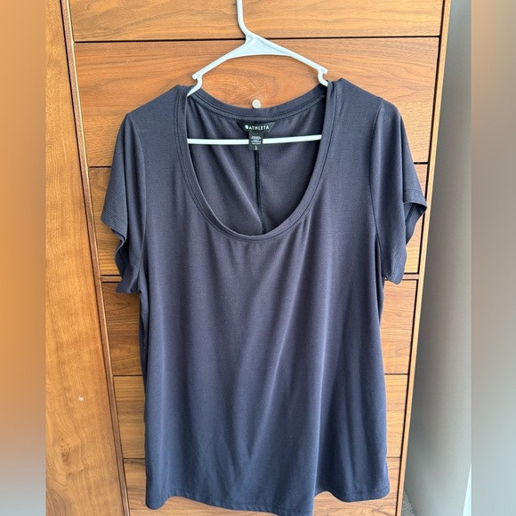 Athleta Women's Charcoal Short Sleeve Tee - Picture 6 of 9